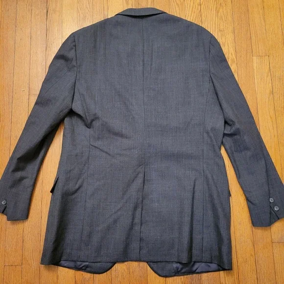 Brooks Brothers USA Golden Fleece Gray Glen Plaid Wool Jacket 46XL Blazer HOLES